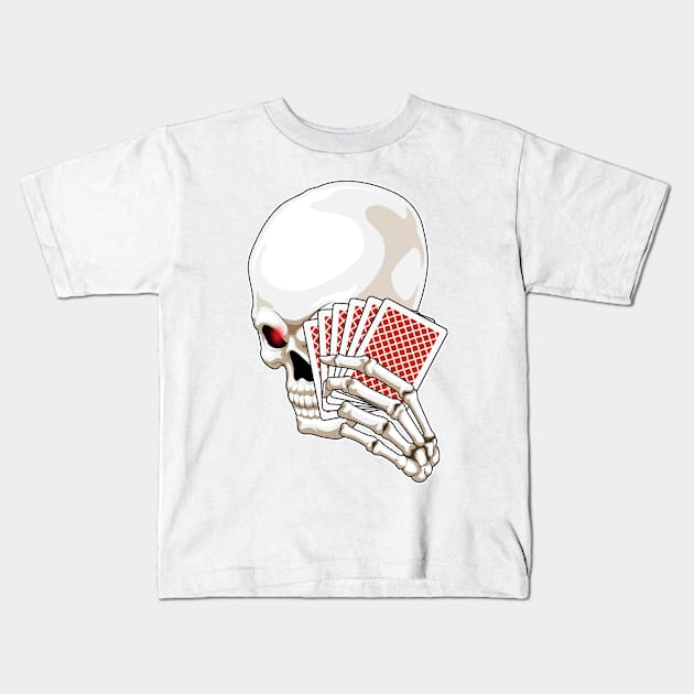 Skull Poker Poker cards Kids T-Shirt by Markus Schnabel